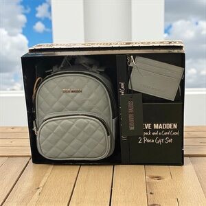 Steve Madden Blue Backpack and Card Case Set